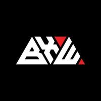diseño de logotipo de letra triangular bxw con forma de triángulo. monograma de diseño de logotipo de triángulo bxw. plantilla de logotipo de vector de triángulo bxw con color rojo. logotipo triangular bxw logotipo simple, elegante y lujoso. bxw