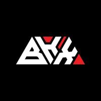 BKX triangle letter logo design with triangle shape. BKX triangle logo design monogram. BKX triangle vector logo template with red color. BKX triangular logo Simple, Elegant, and Luxurious Logo. BKX