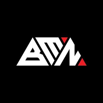 BMN triangle letter logo design with triangle shape. BMN triangle logo design monogram. BMN triangle vector logo template with red color. BMN triangular logo Simple, Elegant, and Luxurious Logo. BMN