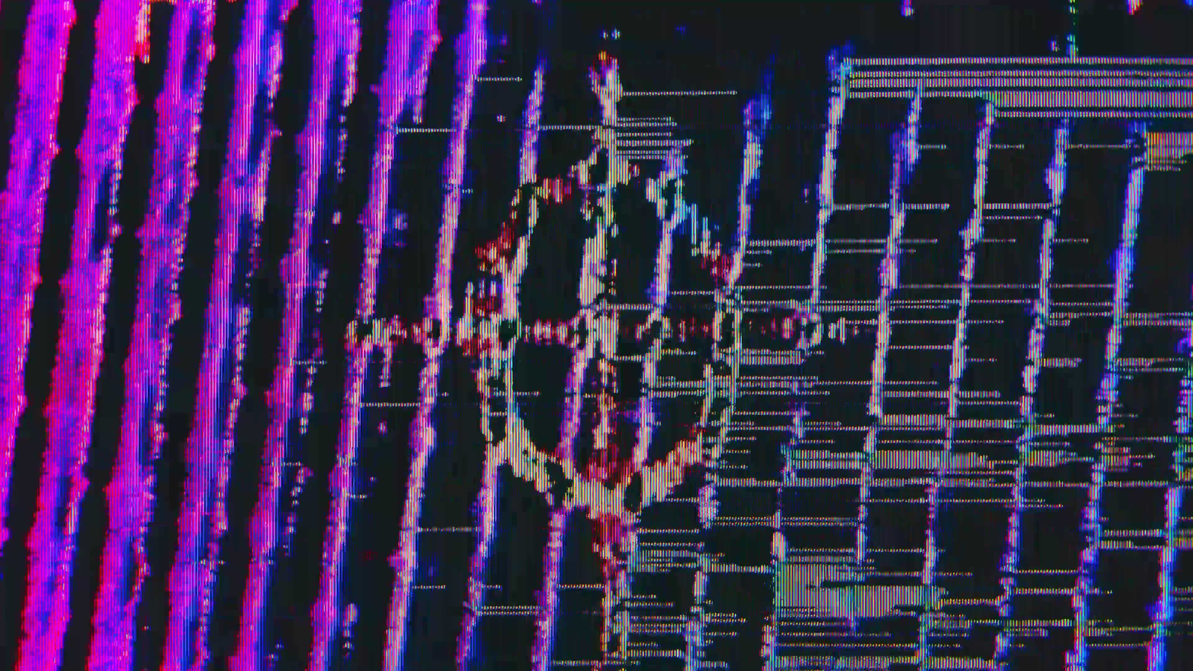 Analogue glitch bad VHS tape tracking. A glitch loop depicting