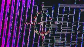 Analogue glitch bad VHS tape tracking. A glitch loop depicting technical faults video