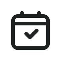 Schedule Icon with Outline Style vector