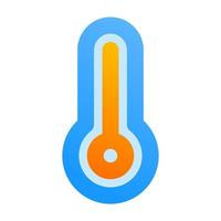 alta temperatura con icono plano vector