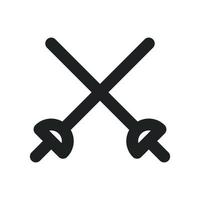 Fencing Icon with Outline Style vector