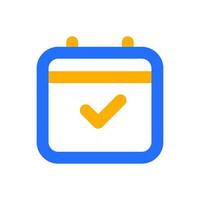 Schedule Icon with Outline Color vector