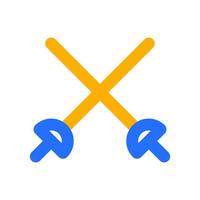 Fencing Icon with Outline Color vector