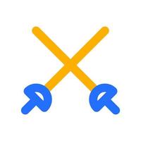 Fencing Icon with Outline Color vector