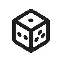 Dice Cube with Outline Style vector