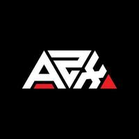 AZX triangle letter logo design with triangle shape. AZX triangle logo design monogram. AZX triangle vector logo template with red color. AZX triangular logo Simple, Elegant, and Luxurious Logo. AZX