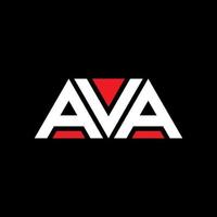 AVA triangle letter logo design with triangle shape. AVA triangle logo design monogram. AVA triangle vector logo template with red color. AVA triangular logo Simple, Elegant, and Luxurious Logo. AVA