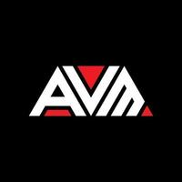 AVM triangle letter logo design with triangle shape. AVM triangle logo design monogram. AVM triangle vector logo template with red color. AVM triangular logo Simple, Elegant, and Luxurious Logo. AVM