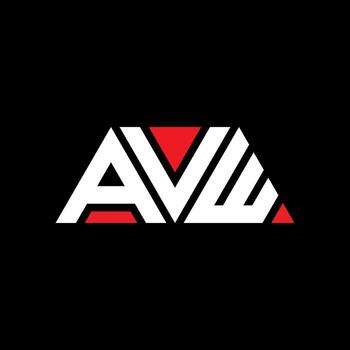 AVW triangle letter logo design with triangle shape. AVW triangle logo design monogram. AVW triangle vector logo template with red color. AVW triangular logo Simple, Elegant, and Luxurious Logo. AVW