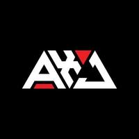AXJ triangle letter logo design with triangle shape. AXJ triangle logo design monogram. AXJ triangle vector logo template with red color. AXJ triangular logo Simple, Elegant, and Luxurious Logo. AXJ