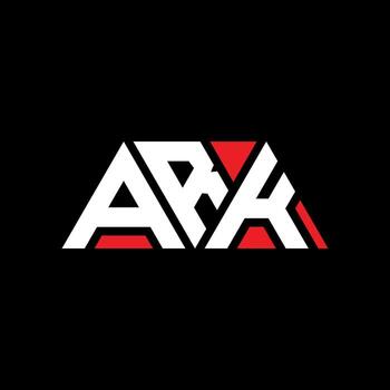 ARK triangle letter logo design with triangle shape. ARK triangle logo design monogram. ARK triangle vector logo template with red color. ARK triangular logo Simple, Elegant, and Luxurious Logo. ARK