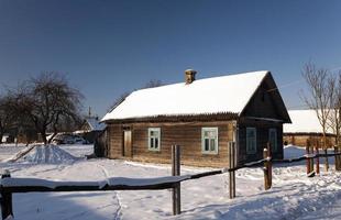 wooden house . winter photo