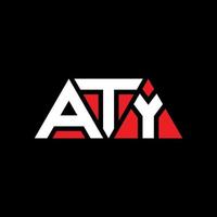 aty diseño de logotipo de letra triangular con forma de triángulo. monograma de diseño de logotipo de triángulo aty. plantilla de logotipo de vector de triángulo aty con color rojo. logotipo triangular aty logotipo simple, elegante y lujoso. ati