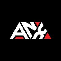 diseño de logotipo de letra de triángulo anx con forma de triángulo. monograma de diseño de logotipo de triángulo anx. anx triángulo vector logo plantilla con color rojo. anx logo triangular logo simple, elegante y lujoso. ansiedad