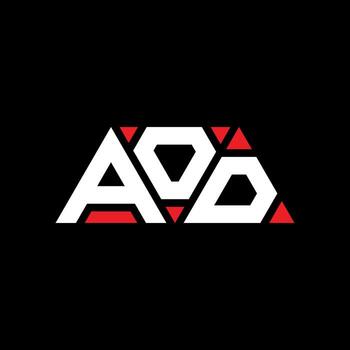 AOD triangle letter logo design with triangle shape. AOD triangle logo design monogram. AOD triangle vector logo template with red color. AOD triangular logo Simple, Elegant, and Luxurious Logo. AOD