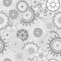 Seamless hand drawn pattern with decorative vintage flowers. vector