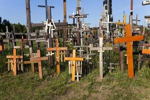 wooden crosses. close-up photo