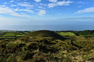 Stunning Blue Skies Over Lush Volcanic Landscape photo