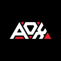 diseño de logotipo de letra triangular aox con forma de triángulo. monograma de diseño del logotipo del triángulo aox. plantilla de logotipo de vector de triángulo aox con color rojo. logotipo triangular aox logotipo simple, elegante y lujoso. buey