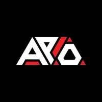 diseño de logotipo de letra triangular apo con forma de triángulo. monograma de diseño del logotipo del triángulo apo. plantilla de logotipo de vector de triángulo apo con color rojo. logo triangular apo logo simple, elegante y lujoso. apo