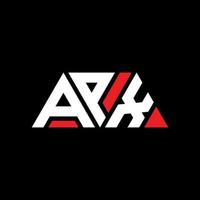 APX triangle letter logo design with triangle shape. APX triangle logo design monogram. APX triangle vector logo template with red color. APX triangular logo Simple, Elegant, and Luxurious Logo. APX