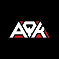 AQK triangle letter logo design with triangle shape. AQK triangle logo design monogram. AQK triangle vector logo template with red color. AQK triangular logo Simple, Elegant, and Luxurious Logo. AQK