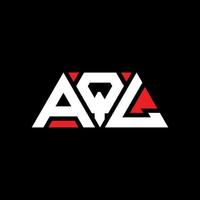 AQL triangle letter logo design with triangle shape. AQL triangle logo design monogram. AQL triangle vector logo template with red color. AQL triangular logo Simple, Elegant, and Luxurious Logo. AQL