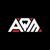 AQM triangle letter logo design with triangle shape. AQM triangle logo design monogram. AQM triangle vector logo template with red color. AQM triangular logo Simple, Elegant, and Luxurious Logo. AQM