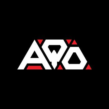 AQO triangle letter logo design with triangle shape. AQO triangle logo design monogram. AQO triangle vector logo template with red color. AQO triangular logo Simple, Elegant, and Luxurious Logo. AQO
