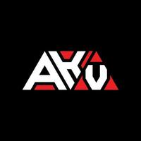 akv diseño de logotipo de letra triangular con forma de triángulo. monograma de diseño del logotipo del triángulo akv. plantilla de logotipo de vector de triángulo akv con color rojo. logotipo triangular akv logotipo simple, elegante y lujoso. akv