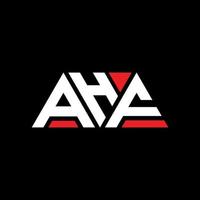 AHF triangle letter logo design with triangle shape. AHF triangle logo design monogram. AHF triangle vector logo template with red color. AHF triangular logo Simple, Elegant, and Luxurious Logo. AHF