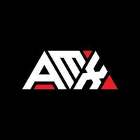 diseño de logotipo de letra triangular amx con forma de triángulo. monograma de diseño del logotipo del triángulo amx. plantilla de logotipo de vector de triángulo amx con color rojo. logotipo triangular amx logotipo simple, elegante y lujoso. amx