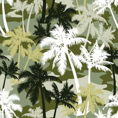 Palm tree silhouettes seamless vector pattern