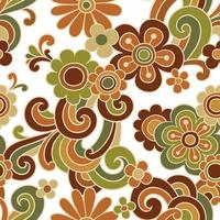 Seamless hand drawn pattern with decorative vintage flowers. vector