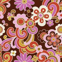 Seamless hand drawn pattern with decorative vintage flowers. vector