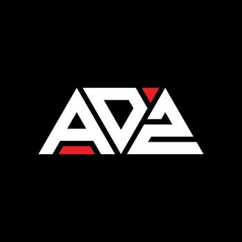 ADZ triangle letter logo design with triangle shape. ADZ triangle logo design monogram. ADZ triangle vector logo template with red color. ADZ triangular logo Simple, Elegant, and Luxurious Logo. ADZ