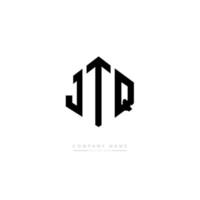 JTQ letter logo design with polygon shape. JTQ polygon and cube shape logo design. JTQ hexagon vector logo template white and black colors. JTQ monogram, business and real estate logo.