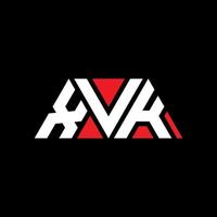 xvk diseño de logotipo de letra triangular con forma de triángulo. Monograma de diseño del logotipo del triángulo xvk. plantilla de logotipo de vector de triángulo xvk con color rojo. logotipo triangular xvk logotipo simple, elegante y lujoso. xvk