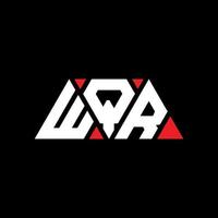 WQR triangle letter logo design with triangle shape. WQR triangle logo design monogram. WQR triangle vector logo template with red color. WQR triangular logo Simple, Elegant, and Luxurious Logo. WQR