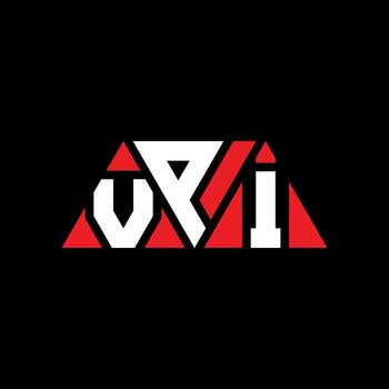 VPI triangle letter logo design with triangle shape. VPI triangle logo design monogram. VPI triangle vector logo template with red color. VPI triangular logo Simple, Elegant, and Luxurious Logo. VPI