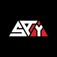 SAY triangle letter logo design with triangle shape. SAY triangle logo design monogram. SAY triangle vector logo template with red color. SAY triangular logo Simple, Elegant, and Luxurious Logo. SAY