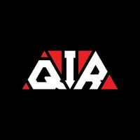 QIR triangle letter logo design with triangle shape. QIR triangle logo design monogram. QIR triangle vector logo template with red color. QIR triangular logo Simple, Elegant, and Luxurious Logo. QIR