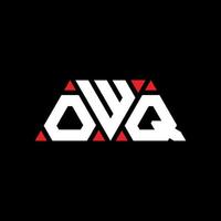 diseño de logotipo de letra triangular owq con forma de triángulo. monograma de diseño de logotipo de triángulo owq. plantilla de logotipo de vector de triángulo owq con color rojo. logotipo triangular owq logotipo simple, elegante y lujoso. owq