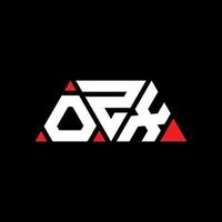 Diseño de logotipo de letra triangular ozx con forma de triángulo. monograma de diseño del logotipo del triángulo ozx. plantilla de logotipo de vector de triángulo ozx con color rojo. logotipo triangular ozx logotipo simple, elegante y lujoso. ozx