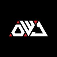 diseño de logotipo de letra triangular owj con forma de triángulo. monograma de diseño de logotipo de triángulo owj. plantilla de logotipo de vector de triángulo owj con color rojo. logotipo triangular owj logotipo simple, elegante y lujoso. owj