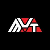 MUT triangle letter logo design with triangle shape. MUT triangle logo design monogram. MUT triangle vector logo template with red color. MUT triangular logo Simple, Elegant, and Luxurious Logo. MUT