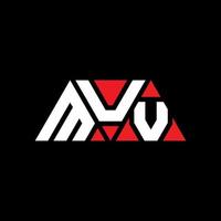 MUV triangle letter logo design with triangle shape. MUV triangle logo design monogram. MUV triangle vector logo template with red color. MUV triangular logo Simple, Elegant, and Luxurious Logo. MUV